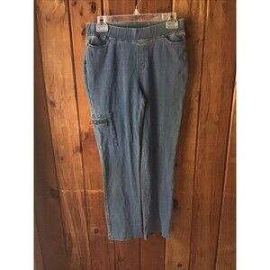 Denim & Co. Cozy Touch Denim Petite Size M Pull-On Jeggings Jeans Faded Casual